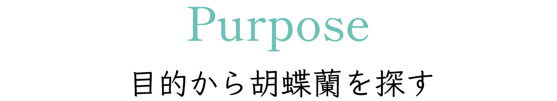 Purpose 目的から胡蝶蘭を探す