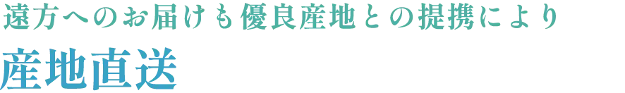 遠方へのお届けも優良産地との提携により 産地直送
